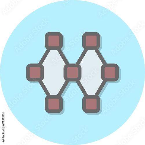 Distrebuted Line Filled Circle Vector Icon Design