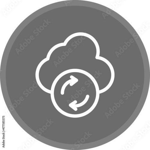 Syncing Line Circle Grey Vector Icon Design