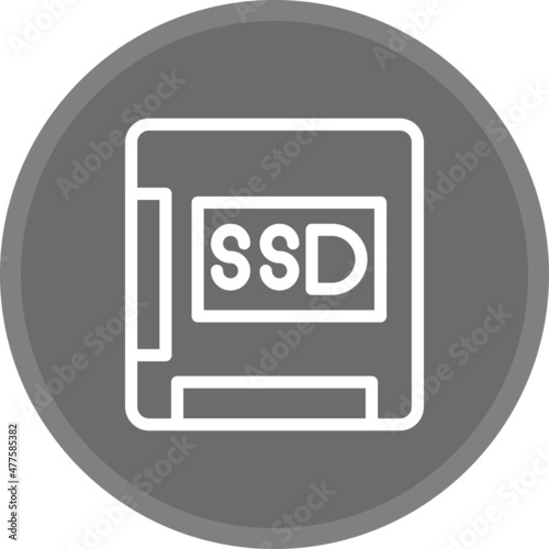 Ssd Line Circle Grey Vector Icon Design
