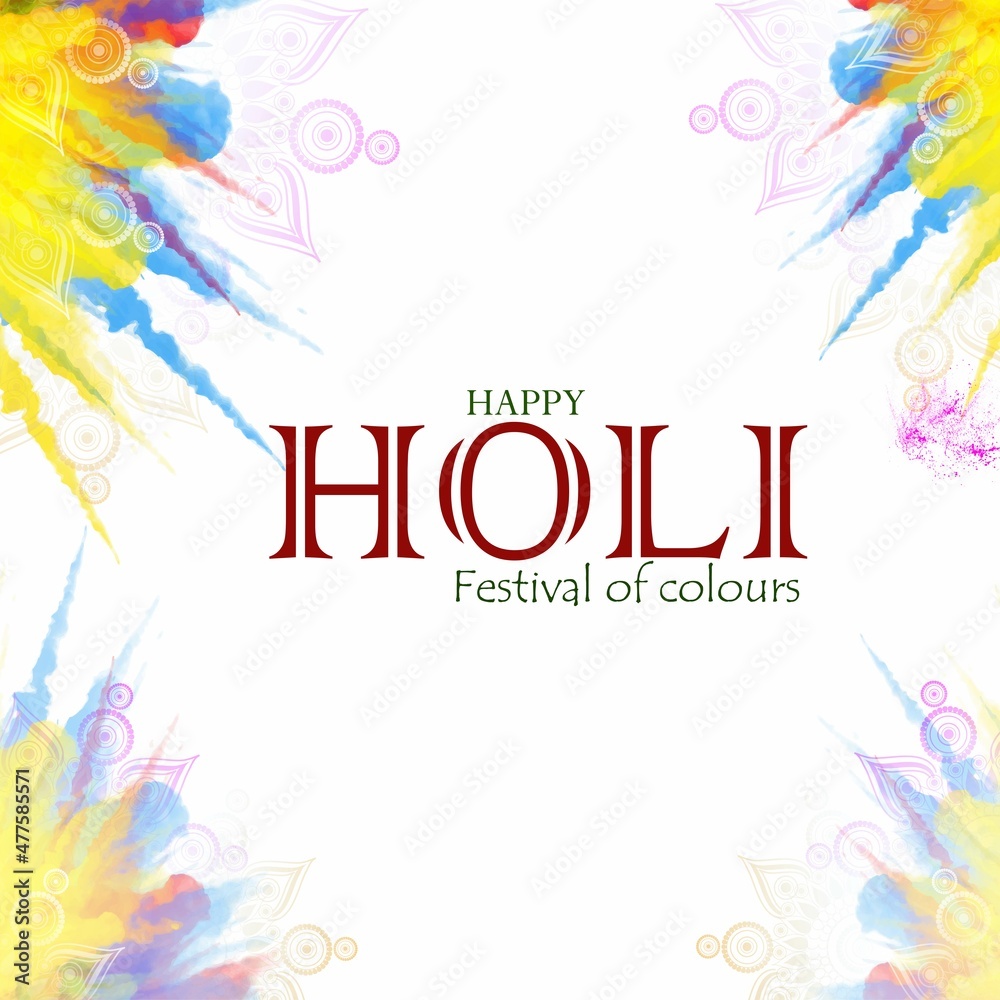 Happy Holi. Traditional Hindu Festival Celebration In India. Holi 2022  Vector Illustration On Colourful Background. Stock Vector | Adobe Stock