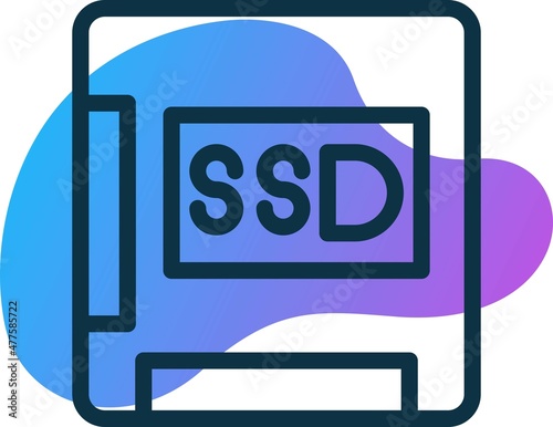 Ssd Line Bubble Gradient Vector Icon Design