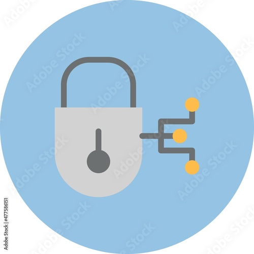 Encryption Flat Circle Vector Icon Design