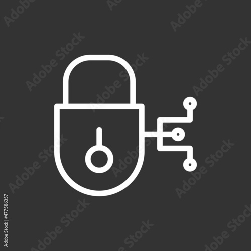 Encryption Line Inverted Vector Icon Design