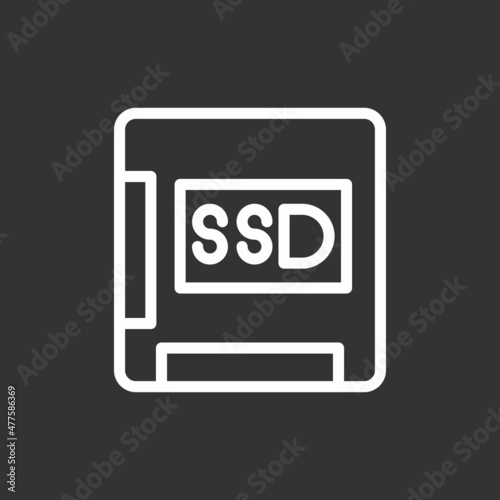 Ssd Line Inverted Vector Icon Design