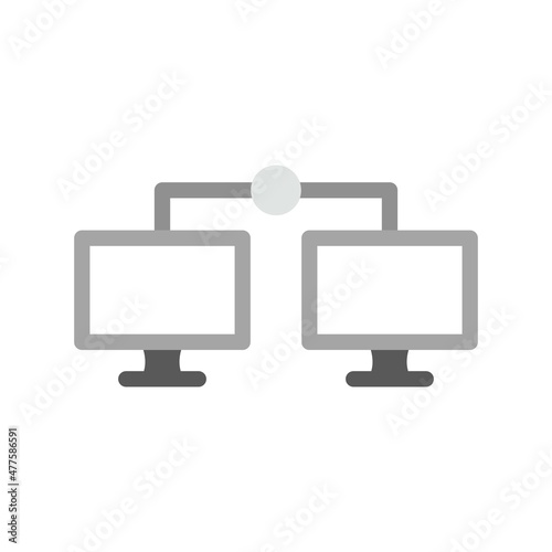 Lan Flat Gray Scale Vector Icon Design