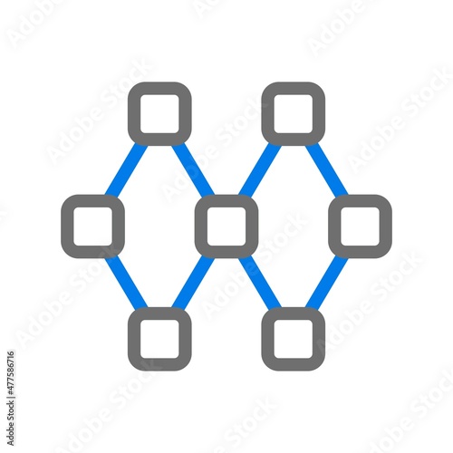 Distrebuted Line Blue Vector Icon Design