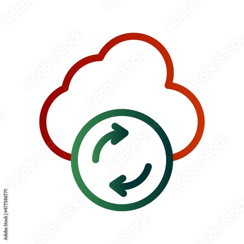 Syncing Line Gradient Vector Icon Design