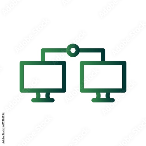 Lan Line Gradient Vector Icon Design