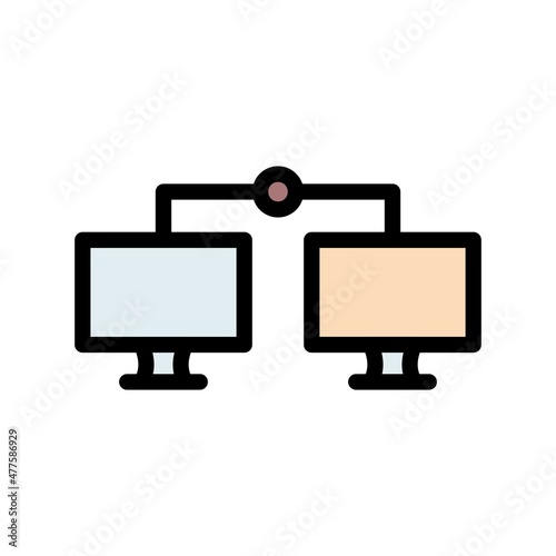 Lan Line Filled Vector Icon Design