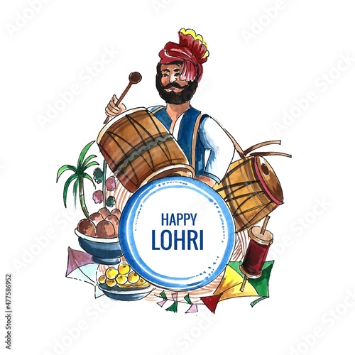  Happy lohri holiday background for punjabi festival