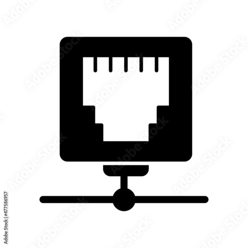 Ethernet Glyph Vector Icon Design