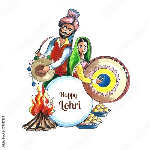 Happy Lohri festival of punjab India background