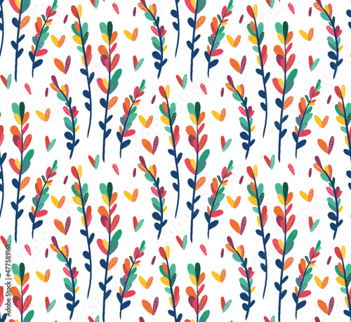 patter foglie colorate su fondo bianco