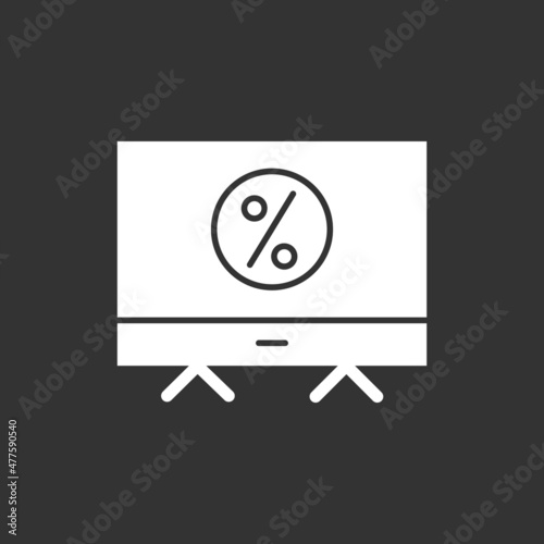 Discount Glyph Inverted Vector Icon Design