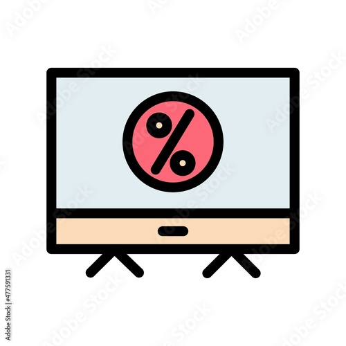 Discount Line Filled Vector Icon Design