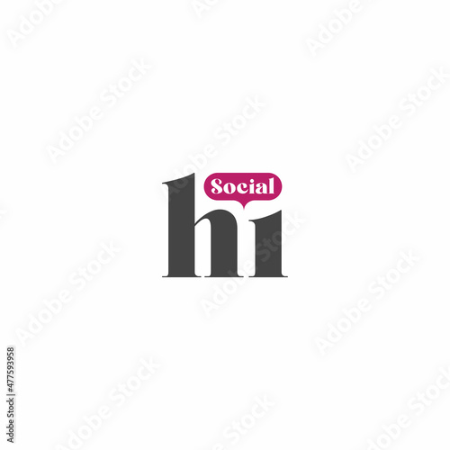 Hi Social Logo Design. Wordmark Social Logo Design. Community logo team and business vector logo and design group family