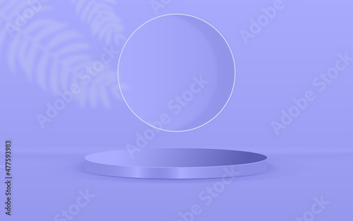 Purple leaf 3D podium product display premium free