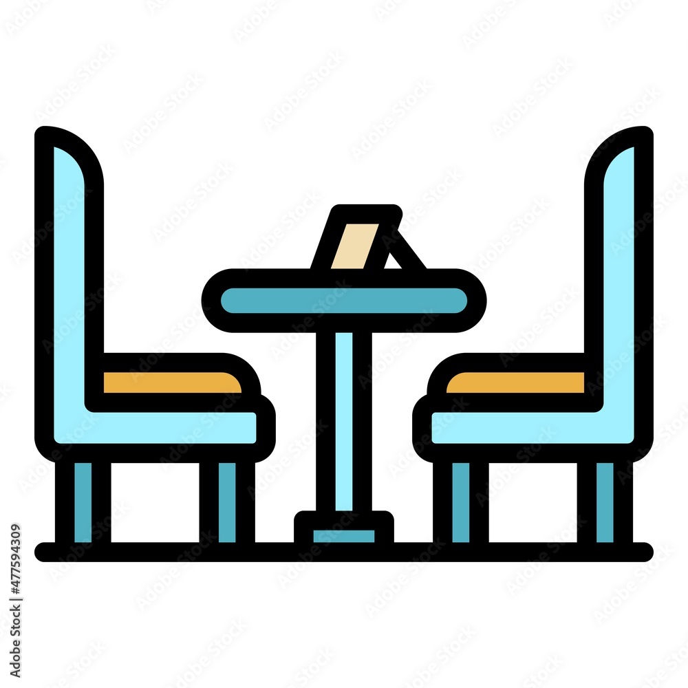 Restaurant furniture icon. Outline restaurant furniture vector icon color flat isolated Restaurant furniture icon. Outline restaurant furniture vector icon color flat isolated