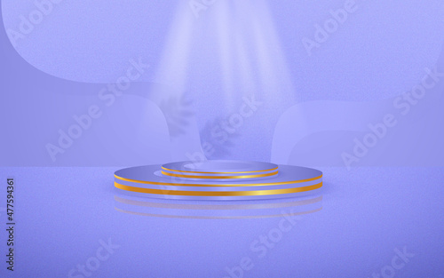 Purple gold and light 3D podium product display premium free