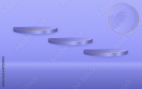 Purple leaf line gold podium product display premium free