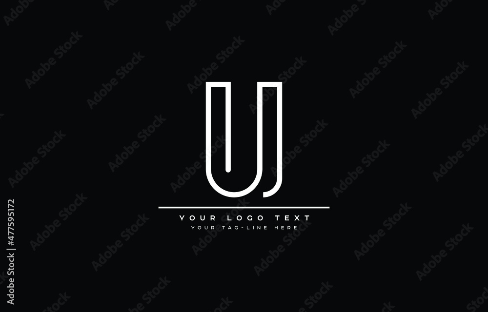 Initial U letter logo design with black background Initial U letter logo design with black background