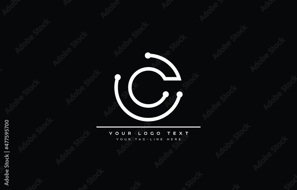 Initial C letter logo design with black background Initial C letter logo design with black background