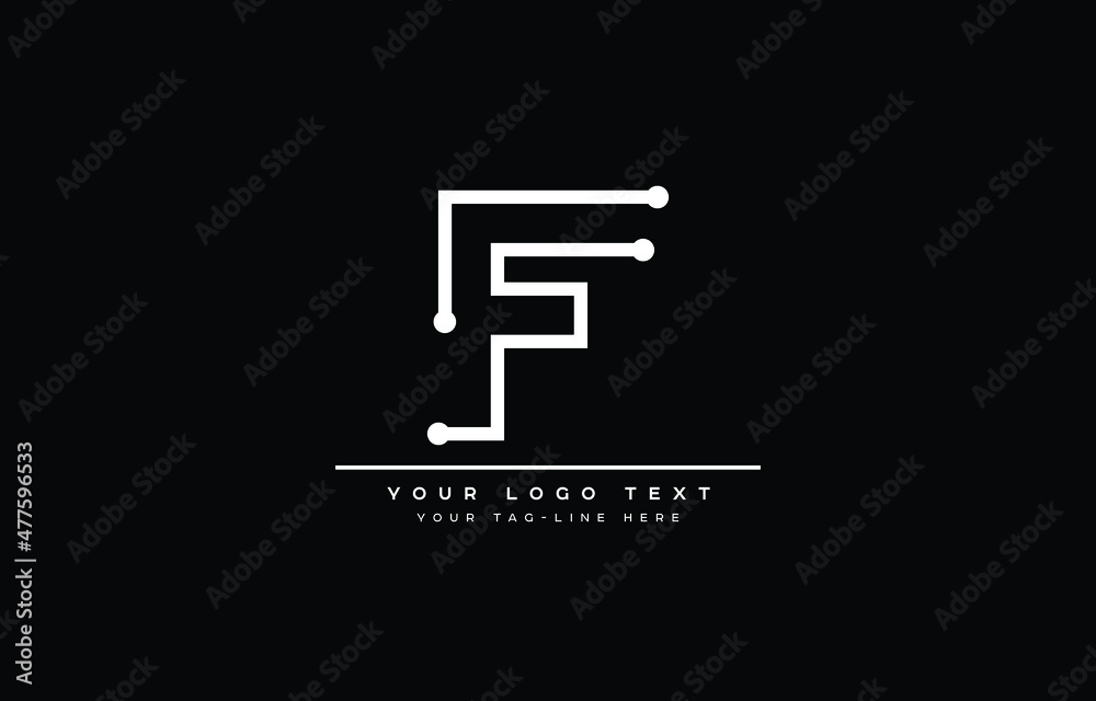 Initial F letter logo design with black background Initial F letter logo design with black background