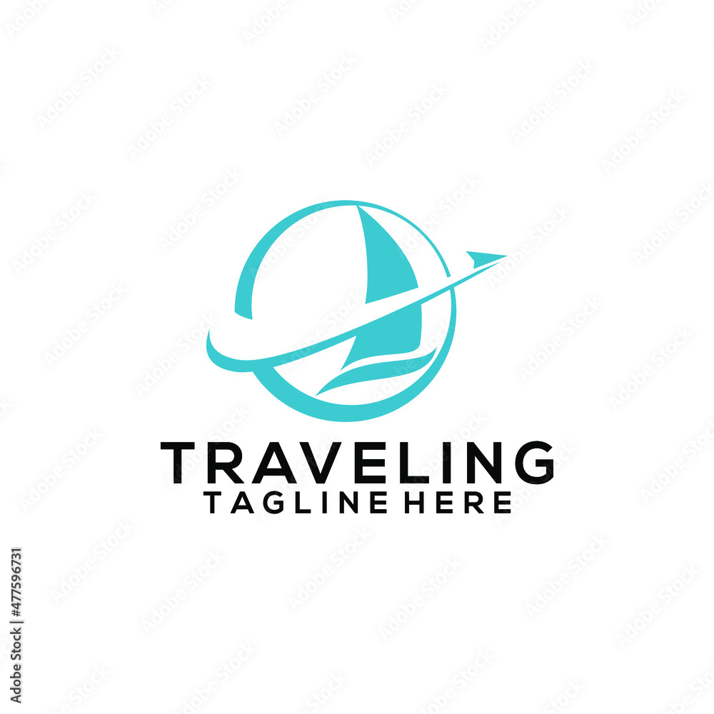 Travel Logo Design Concept Vector Isolated in White Background Travel Logo Design Concept Vector Isolated in White Background
