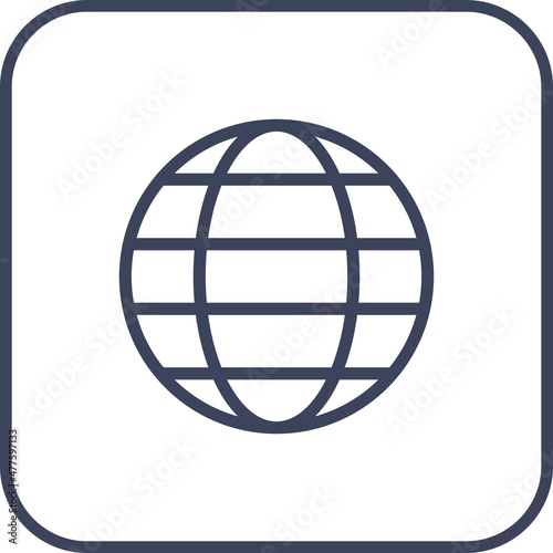 Globalization Line Round Corner Vector Icon Design