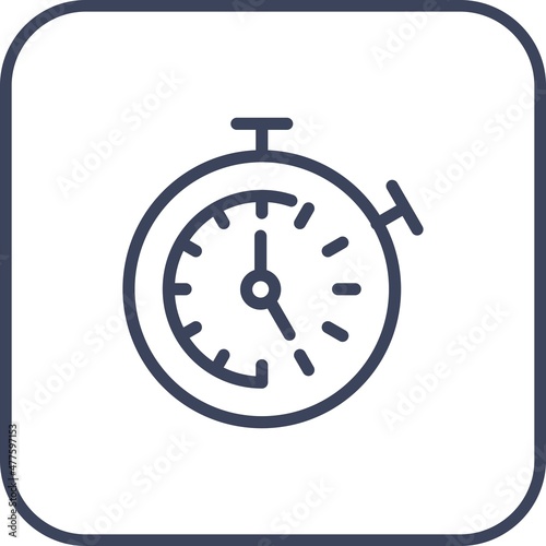 Chronometer Line Round Corner Vector Icon Design