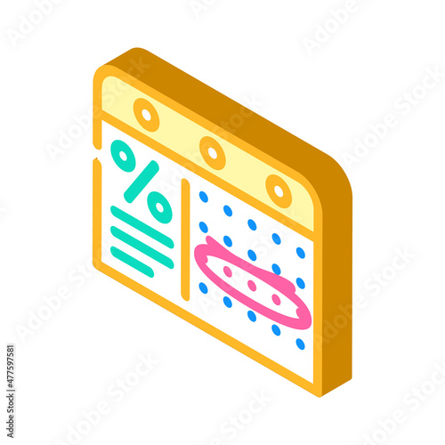 calendar with week of discounts isometric icon vector. calendar with week of discounts sign. isolated symbol illustration