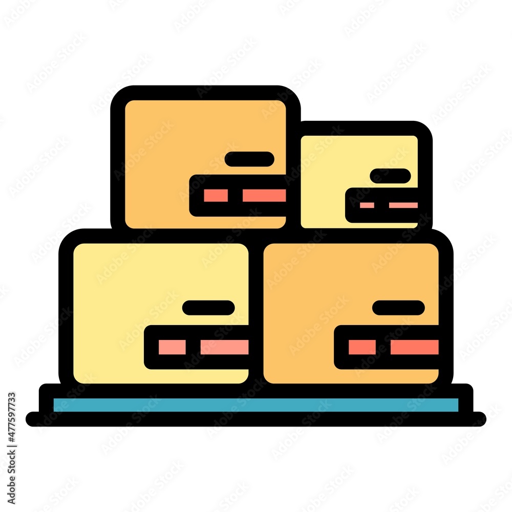 Shop store icon. Outline shop store vector icon color flat isolated Shop store icon. Outline shop store vector icon color flat isolated