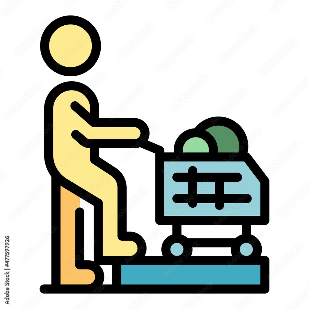 Online customer icon. Outline online customer vector icon color flat isolated Online customer icon. Outline online customer vector icon color flat isolated