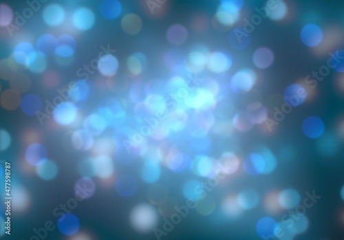 Bokeh abstract texture. Colorful. Defocused background. Blurred bright light. Circular points.