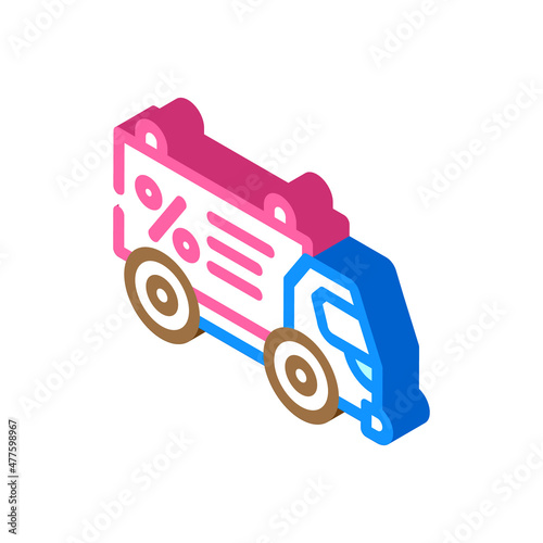 promo car isometric icon vector. promo car sign. isolated symbol illustration