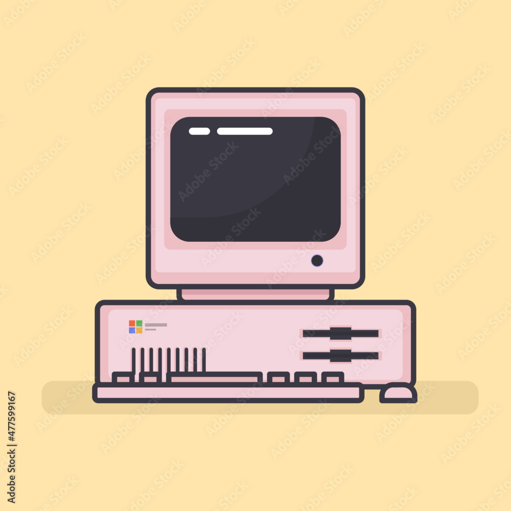 Computer Flat Design Vector Illustration Computer Flat Design Vector Illustration