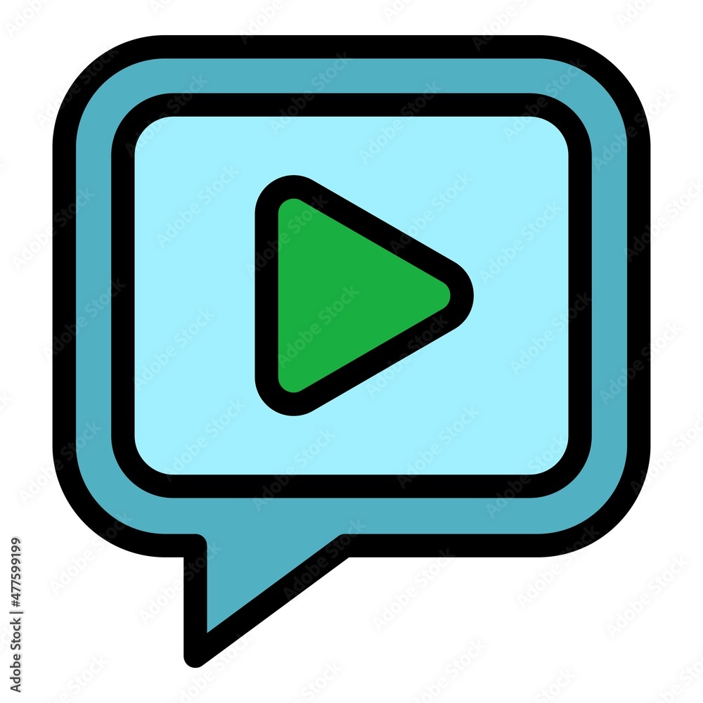 Play online icon. Outline play online vector icon color flat isolated Play online icon. Outline play online vector icon color flat isolated