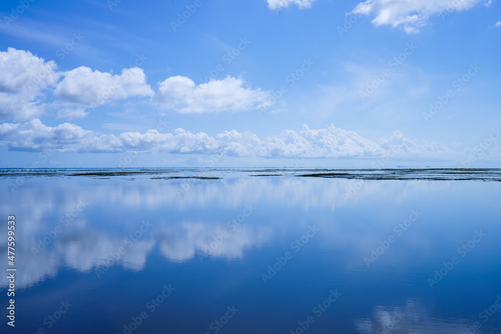 beautiful cloudy sky over an empty lake. beautiful cloudy sky over an empty lake.