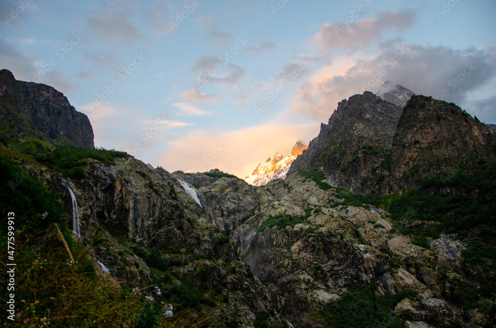 sunset in the mountains