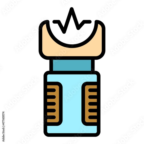 Taser icon. Outline taser vector icon color flat isolated