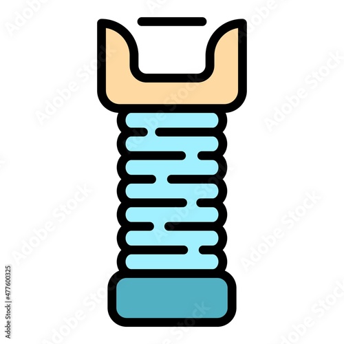 Taser battery icon. Outline taser battery vector icon color flat isolated
