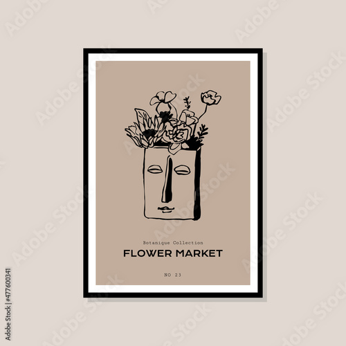Abstract boho style art prints poster for wall art collection