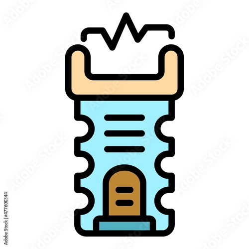 Taser attack icon. Outline taser attack vector icon color flat isolated