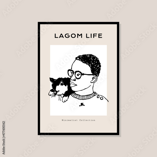 Abstract boho style art prints poster for wall art collection