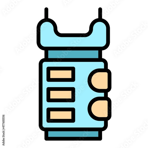 Taser guard icon. Outline taser guard vector icon color flat isolated