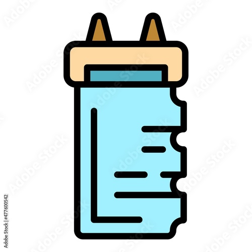 Taser electric icon. Outline taser electric vector icon color flat isolated