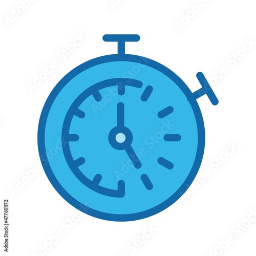 Chronometer Line Filled Blue Vector Icon Design