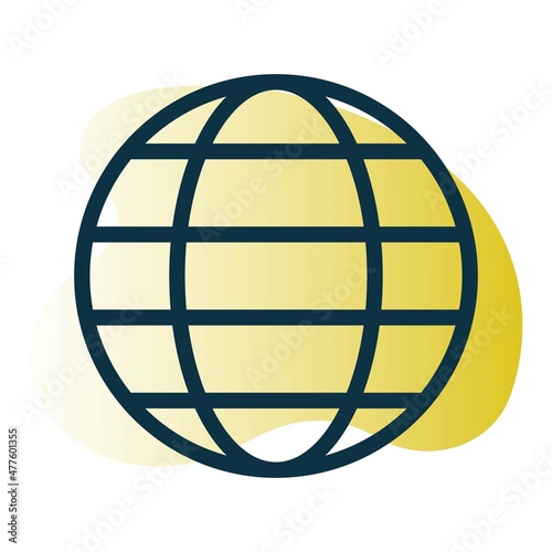 Globalization Line Bubble Gradient Vector Icon Design