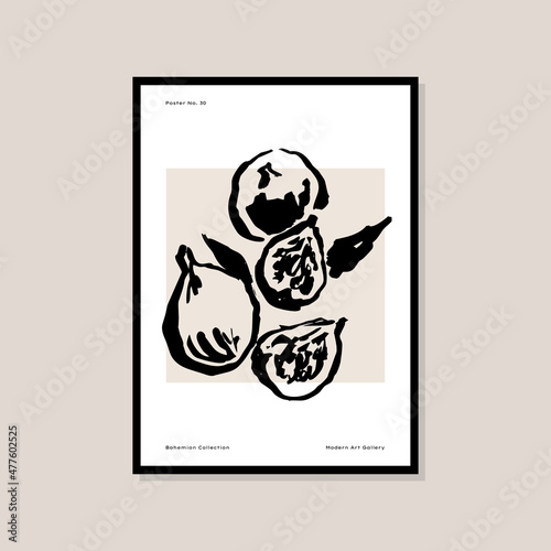 Abstract boho style art prints poster for wall art collection