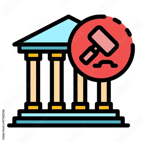 Auction public sale icon. Outline auction public sale vector icon color flat isolated